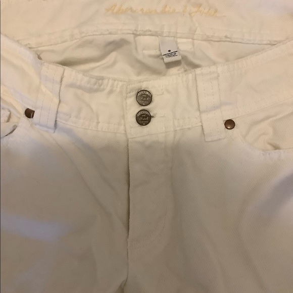 Abercrombie y2k white crop bootcut jeans 6 8 - Picture 3 of 6